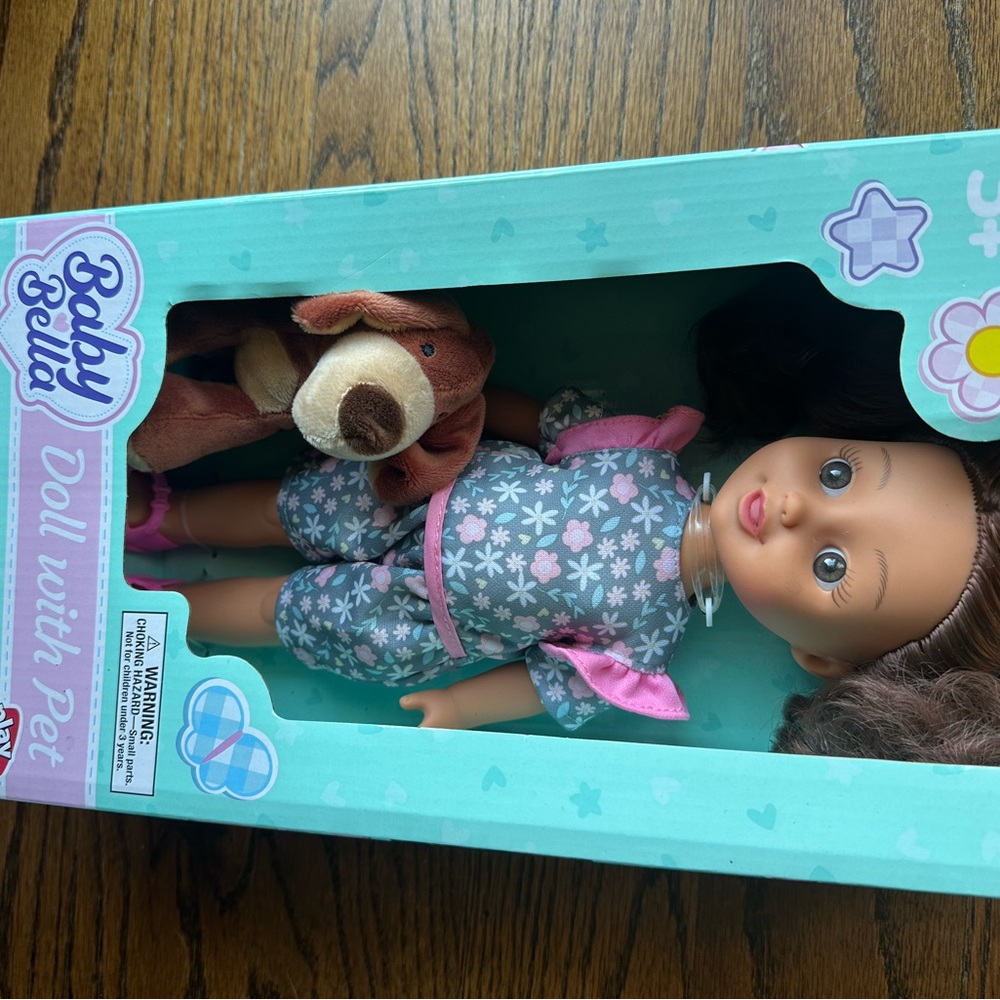 Doll with Pet - Brown Hair and Pink Outfit